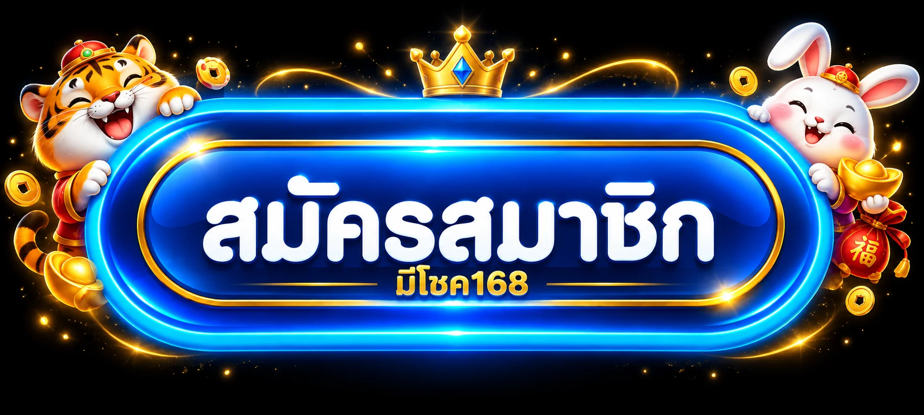 ปุ่มเข้าสู่ระบบและสมัครสมาชิก มีโชค168